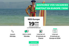SFR lance le forfait RED Europe 5 Go à 19,99 euros