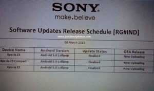 Sony bientôt prêt à débuter le déploiement de Lollipop sur les Xperia Z3 et Z2