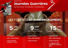 SFR brade ses forfaits RED 4G à partir de 5,99 euros