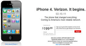 iPhone 4 CDMA chez Verizon Wireless