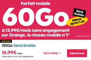 Forfaits pas cher : Nouvelles promotions SOSH avec 60Go et 110Go d’Internet !