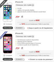 Free Mobile propose les iPhone 5C et 5S
