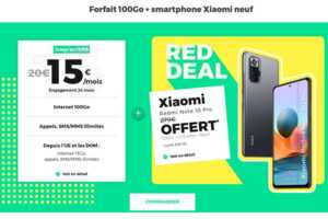L'offre RED DEAL de RED by SFR : Xiaomi Redmi Note 10 Pro offert + forfait 100Go