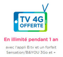 Bouygues Telecom : la TV 4G en illimité pendant 1 an