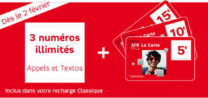 SFR La Carte : des appels et SMS illimités à partir de 5 euros