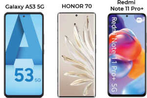 Honor 70, Samsung Galaxy A53 5G ou Xiaomi Redmi Note 11 Pro+  : lequel acheter ?