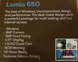 Microsoft Lumia 650 : une fiche de présentation confirme les caractéristiques attendues