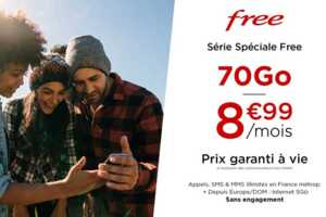 Fin de la vente privée Free Mobile avec un forfait 70Go à 8.99€, un prix garanti à vie 