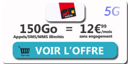 Forfait Mobile Nrj Mobile 150 Go 5G