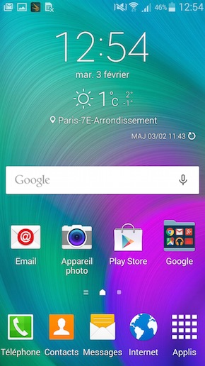 Galaxy A5 interface