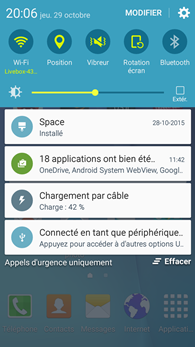 Samsung Galaxy J5 : centre de notifications