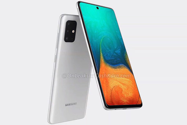 Samsung Galaxy A71 : son design se dévoile avec 4 capteurs photo au dos