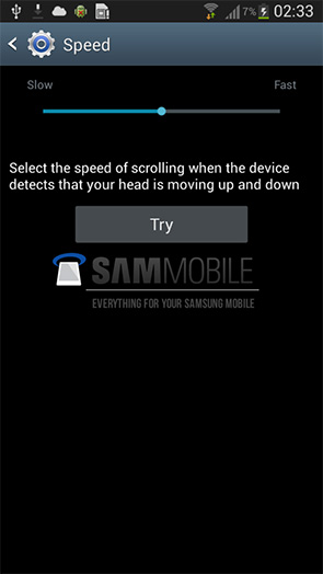 Capure d'écran du Samsung Galaxy S4