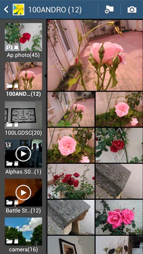 Samsung Galaxy S4 Mini : visionneuse d'images