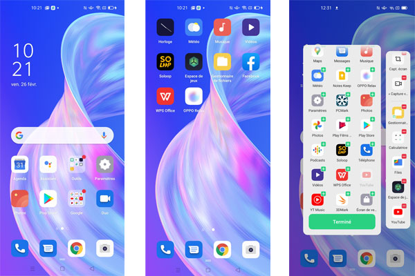 Ecran accueil Oppo Reno4 Z