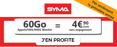 Promo Forfait 60Go Syma Mobile