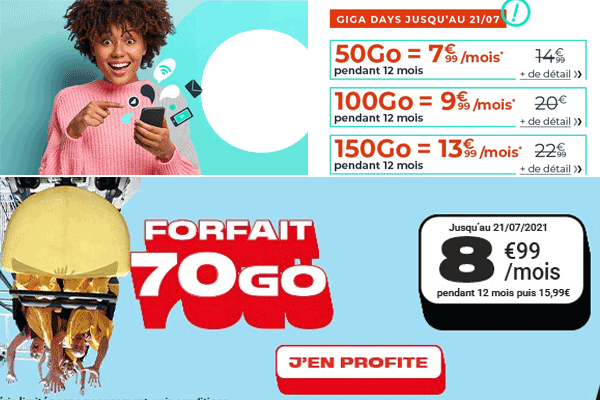 Promo forfait mobile : 4 offres incroyables dès 7.99€ par mois avec beaucoup de data