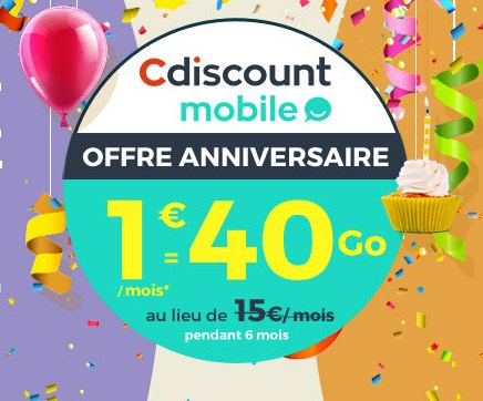 Cdiscount Mobile : le forfait 40 Go en promotion à 1 euro