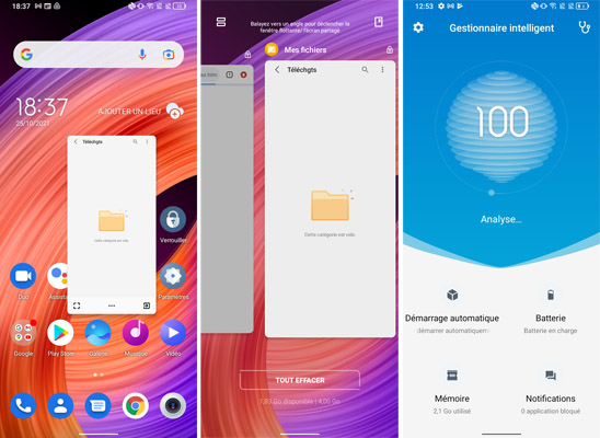 Détail interface TCL 20 R 5G