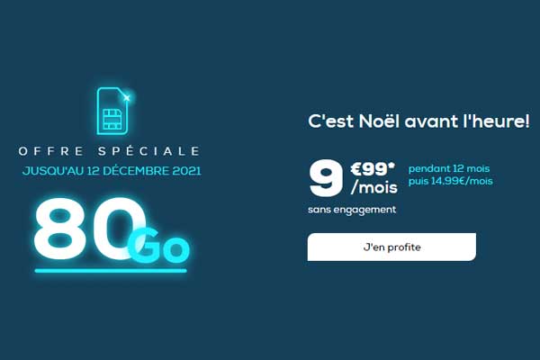 C'est Noël avant l'heure avec ce forfait mobile 80Go à seulement 9.99€, sans engagement de durée