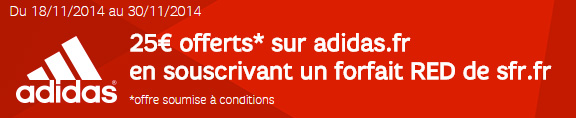 SFR RED : un REDdeal adidas avec 25 euros offerts