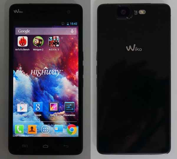 Wiko Highway : avant / arrière