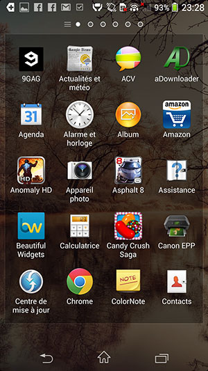 Sony Xperia Z1 : menu applications