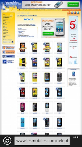 Nokia Lumia 1320 : navigateur Web