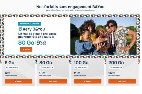 Dernière chance pour saisir les supers promos sur les forfaits mobiles B&You de Bouygues Telecom