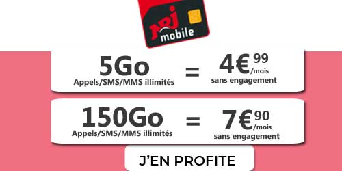Forfaits NRJ Mobile 5Go - 150Go