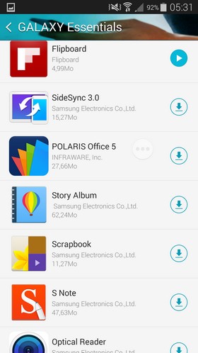 Samsung Galaxy S5 : interface Touchwiz