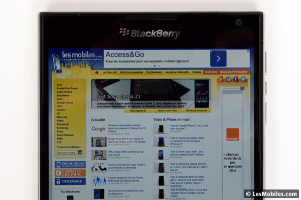 BlackBerry Passport : écran