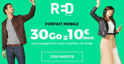 SFR relance son forfait mobile RED 30 Go en promotion à 10 euros