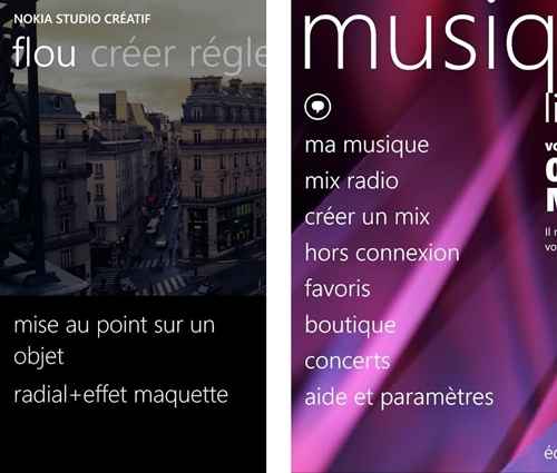 Nokia Lumia 1320 : Nokia Studio Créatif & Nokia Musique