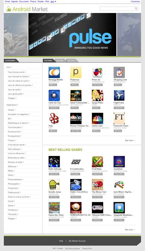 Android Market a désormais son WebStore