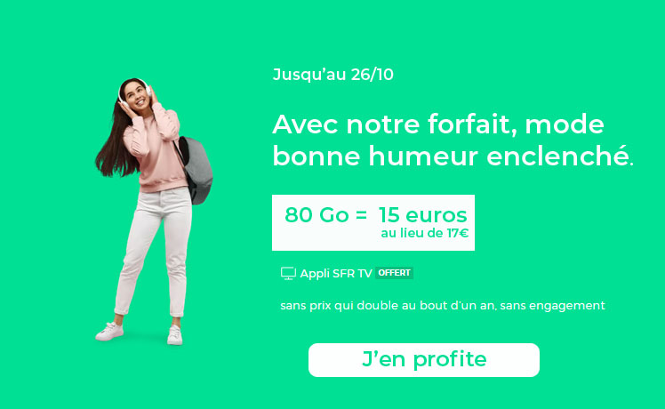 Nouvelle promo RED by SFR : forfait 80 Go à 15€