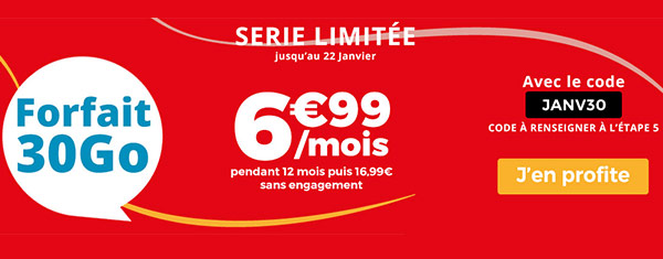 Auchan Télécom : un forfait mobile 30 Go en promotion à 6,99 euros