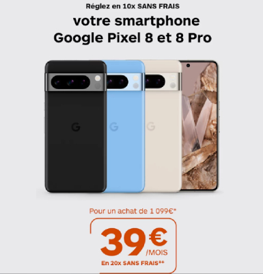 Google pixel 8 et 8 Pro  financement special Boulanger