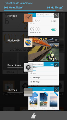 Huawei Ascend P2 : multitâche