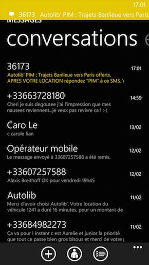 Nokia Lumia 1320 : Conversations