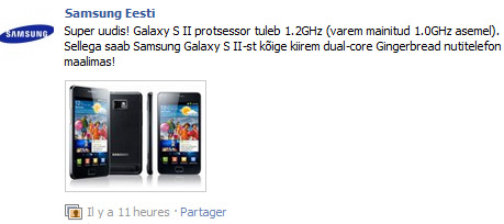 Samsung Galaxy S 2 : un processeur dual-core 1,2 GHz