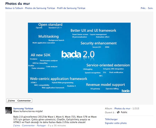 Samsung : mise à jour Bada 2.0 confirmée pour les Wave I, Wave II, Wave 723, Wave 578 et Wave 575 ... en Turquie