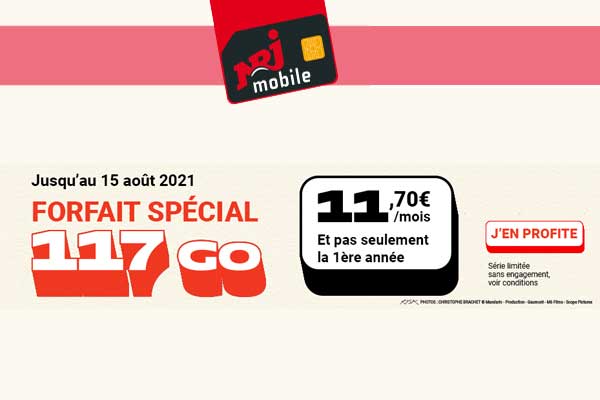 Nouvelle Série limitée chez NRJ Mobile : 117Go à 11.70€ à vie !