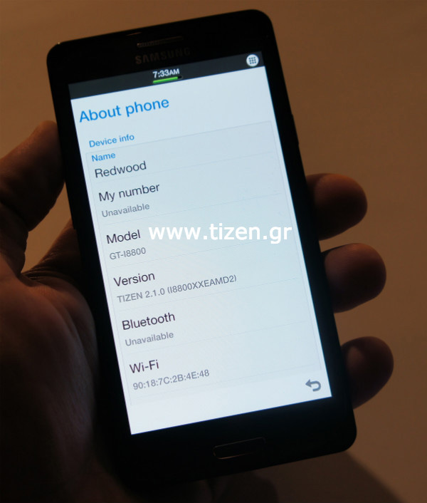 Samsung GT-I8800 Redwood : le premier smartphone sous Tizen OS se dévoile en photos