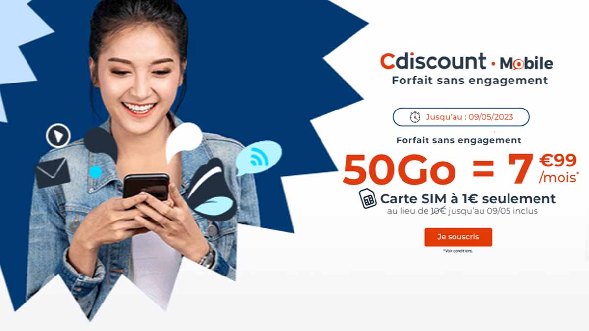 Profitez des French Days Cdiscount avec ce nouveau forfait mobile 50Go à prix canon et pas que la première année