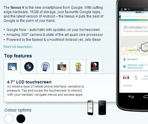 Google Nexus 4 : un éventuel modèle blanc fait surface