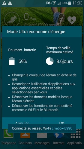 Samsung Galaxy S5 : autonomie