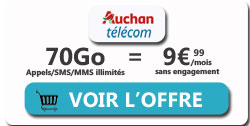 promo forfait auchan telecom 70go
