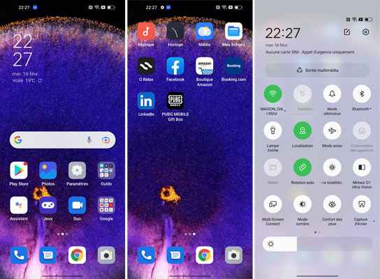 Interface de l'Oppo Find X5 Pro