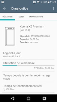 Sony Xperia XZ Premium interface